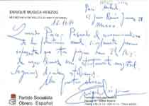 [Carta de Enrique Múgica Herzog a Francisco Umbral]