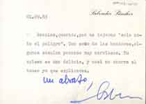 [Carta de Salvador Pániker a Francisco Umbral]