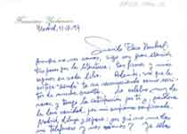[Carta de Francisco Ynduráin a Francisco Umbral]