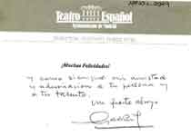 [Carta de Gustavo Pérez Puig a Francisco Umbral]