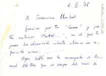 [Carta de Pedro Laín Entralgo a Francisco Umbral]