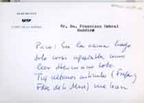 [Carta de Luis Apostúa Palos a Francisco Umbral]