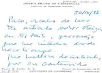 [Carta de Mónica Piquer de Cabarrocas a Francisco Umbral]