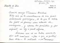 [Carta de Leopoldo de Luis a Francisco Umbral]