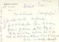 [Tarjeta de visita de Domingo Paniagua enviada a Francisco Umbral]