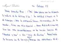 [Carta de Miguel Delibes a Francisco Umbral]