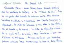 [Carta de Miguel Delibes a Francisco Umbral]