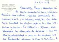 [Carta de Miguel Delibes a Francisco Umbral]