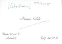 [Tarjeta de visita de Mariano Tudela enviada a Francisco Umbral]