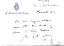 [Carta de Esperanza Aguirre, Presidenta del Senado, a Francisco Umbral]