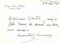 [Carta de Enrique Tierno Galván y su esposa, Encarnación Pérez Relaño, a Francisco Umbral y María España]